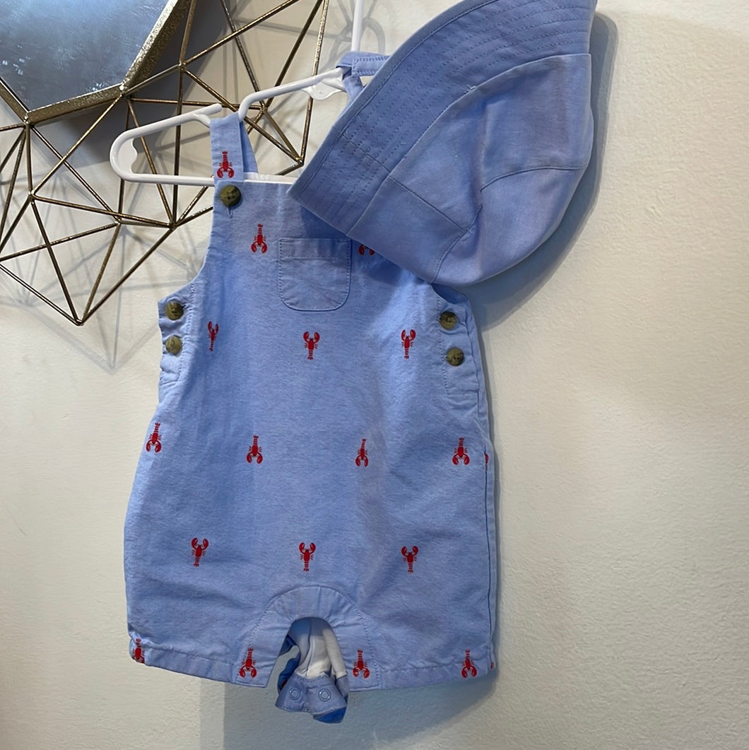 Janie and Jack 3-6m romper with hat